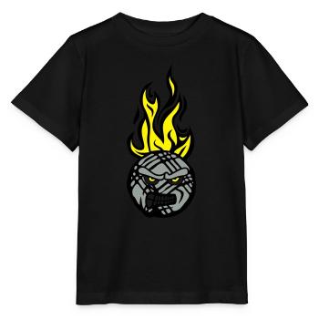 petanque face cartoon flamme13 feroce - T-shirt bio MINI CREATOR Stanley/Stella Enfant - noir - Devant - Mikhail (115cm)