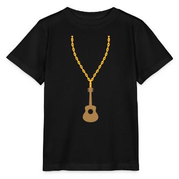 Gold Halskette Gitarrist Gitarre - Stanley/Stella Kinder T-Shirt MINI CREATOR  - Schwarz - Vorne - Mikhail (115cm)