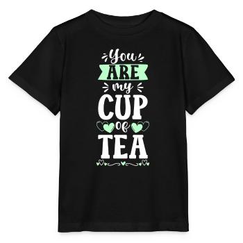 Tea Cup Green Tea Teas - Stanley/Stella MINI CREATOR Kids’ T-Shirt - black - Front - Mikhail (115cm)