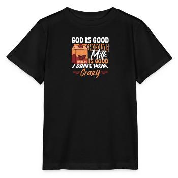 Le lait au chocolat, c’est bien, je rends maman folle - T-shirt bio MINI CREATOR Stanley/Stella Enfant - noir - Devant - Mikhail (115cm)