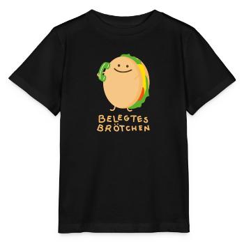 Brötchen mit Telefon - Stanley/Stella Kinder T-Shirt MINI CREATOR  - Schwarz - Vorne - Mikhail (115cm)