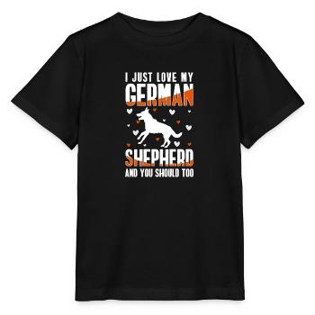 Wachhund Polizeihund Rassehund Deutsch - Stanley/Stella Kinder T-Shirt MINI CREATOR  - Schwarz - Vorne - Mikhail (115cm)