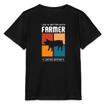 Farmer - Stanley/Stella Kinder T-Shirt MINI CREATOR  - Schwarz - Vorne - Mikhail (115cm)