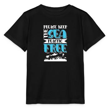 plastik save the ocean - Stanley/Stella Kinder T-Shirt MINI CREATOR  - Schwarz - Vorne - Mikhail (115cm)