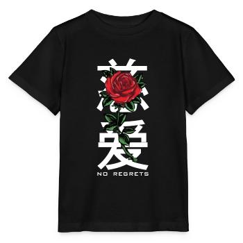 No Regrets Roses Japon - T-shirt bio MINI CREATOR Stanley/Stella Enfant - noir - Devant - Mikhail (115cm)