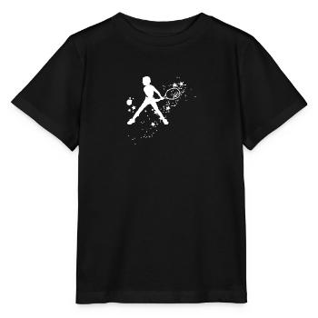 tennis,backhand,tennis player,boy,child - Stanley/Stella MINI CREATOR Kids’ T-Shirt - black - Front - Mikhail (115cm)