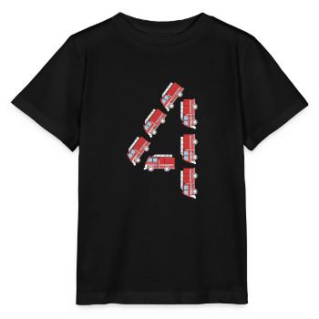 Feuerwehrauto Kindergeburtstag - Stanley/Stella Kinder T-Shirt MINI CREATOR  - Schwarz - Vorne - Mikhail (115cm)