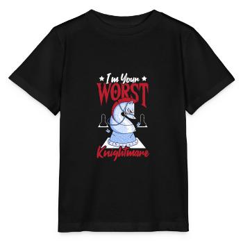 Ich bin dein schlimmster Albtraum, Schachspieler, - Stanley/Stella Kinder T-Shirt MINI CREATOR  - Schwarz - Vorne - Mikhail (115cm)