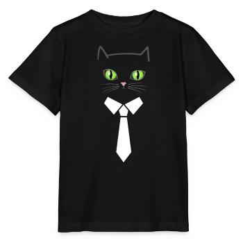 Business cat - Stanley/Stella MINI CREATOR Kids’ T-Shirt - black - Front - Mikhail (115cm)