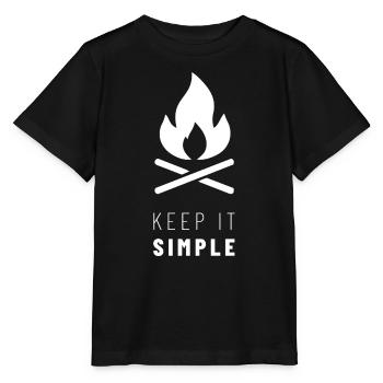 Keep It Simple | Bushcraft Campfire | Outdoor - Stanley/Stella MINI CREATOR Kids’ T-Shirt - black - Front - Mikhail (115cm)