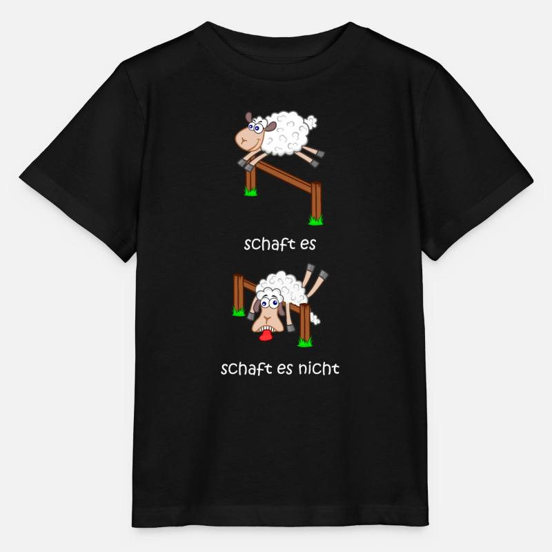 schaft es lustige Schafe Schäfchen zählen springen - Stanley/Stella Kinder T-Shirt MINI CREATOR  - Schwarz