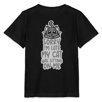 sorry cat was sitting - Stanley/Stella MINI CREATOR Kids’ T-Shirt - black - Front - Mikhail (115cm)