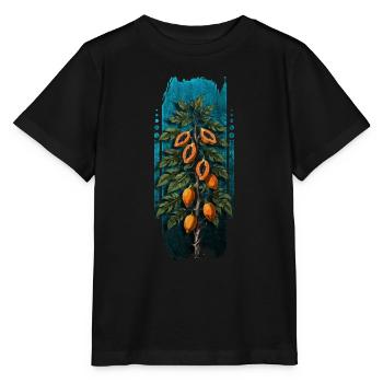 Tropische Prämie: Papayabaum - Stanley/Stella Kinder T-Shirt MINI CREATOR  - Schwarz - Vorne - Mikhail (115cm)