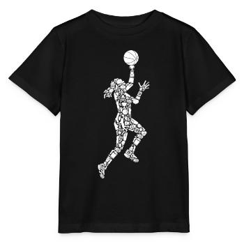 Basketball Player Symbols Girls Basketball - Stanley/Stella MINI CREATOR Kids’ T-Shirt - black - Front - Mikhail (115cm)