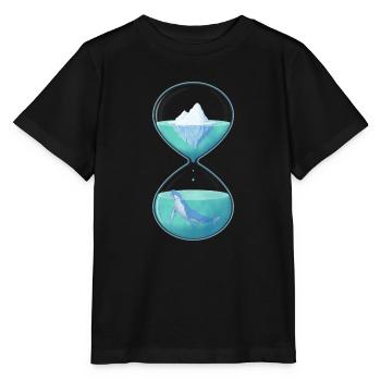 Eisberg Wal Sanduhr - Stanley/Stella Kinder T-Shirt MINI CREATOR  - Schwarz - Vorne - Mikhail (115cm)