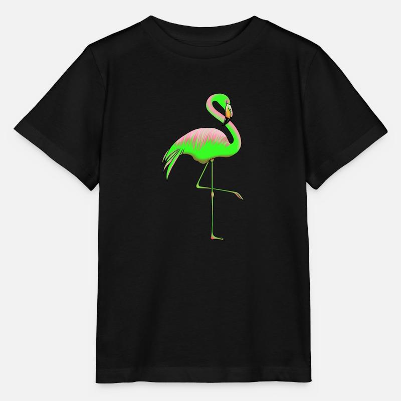 Flamingo neon gave - Stanley/Stella T-shirt MINI CREATOR til børn - sort