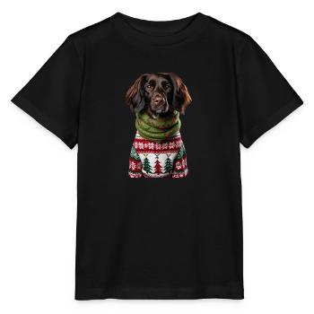 Kleiner Münsterländer Weihnachten - Stanley/Stella Kinder T-Shirt MINI CREATOR  - Schwarz - Vorne - Mikhail (115cm)