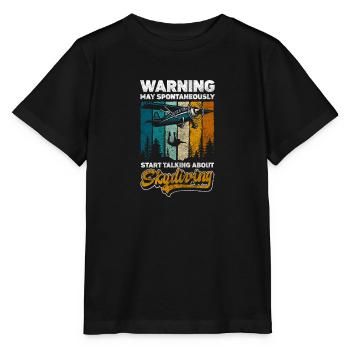 Fallskärmshoppning, extremsporter, flygplan, pilot - T-shirt MINI CREATOR barn från Stanley/Stella - svart - Fram - Mikhail (115cm)