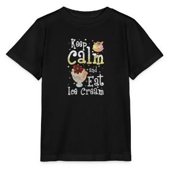 Softeis Kugel Strand Creme - Stanley/Stella Kinder T-Shirt MINI CREATOR  - Schwarz - Vorne - Mikhail (115cm)