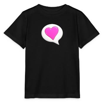 Coeur de couleur rose dans une bulle blanche - T-shirt bio MINI CREATOR Stanley/Stella Enfant - noir - Devant - Mikhail (115cm)