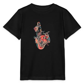 Bikerin Motorrad Geschenk - Stanley/Stella Kinder T-Shirt MINI CREATOR  - Schwarz - Vorne - Mikhail (115cm)