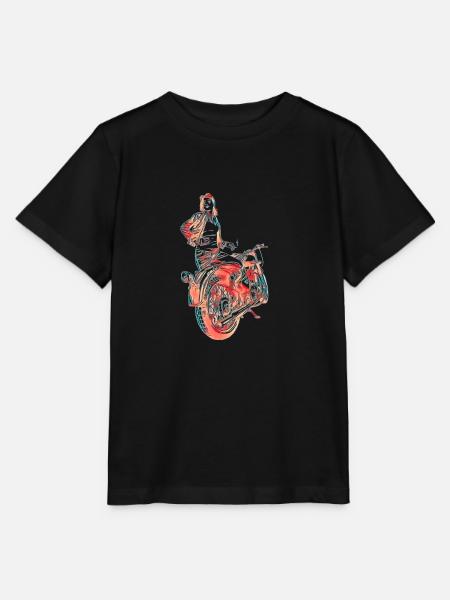 Bikerin Motorrad Geschenk - Stanley/Stella Kinder T-Shirt MINI CREATOR - Schwarz