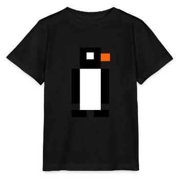 Pingouin pixel - T-shirt bio MINI CREATOR Stanley/Stella Enfant - noir - Devant - Mikhail (115cm)