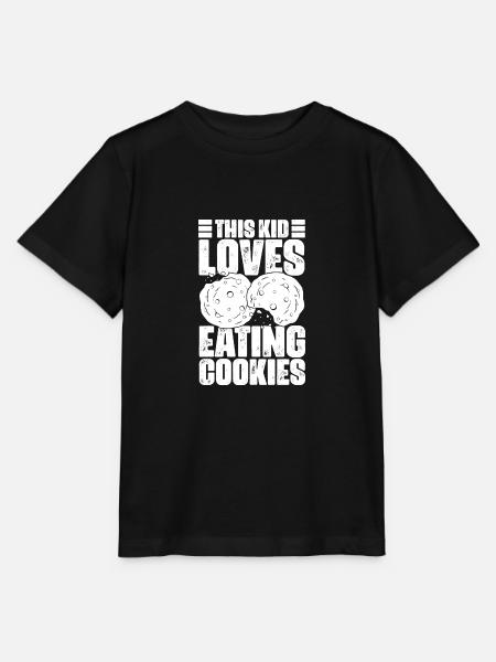 This Kid Loves Funny Eating Cookies Cookie Fans - Stanley/Stella T-shirt MINI CREATOR til børn - sort