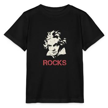 Ludwig van Beethoven Silhouette Rocks Gift - Stanley/Stella MINI CREATOR Kids’ T-Shirt - black - Front - Mikhail (115cm)