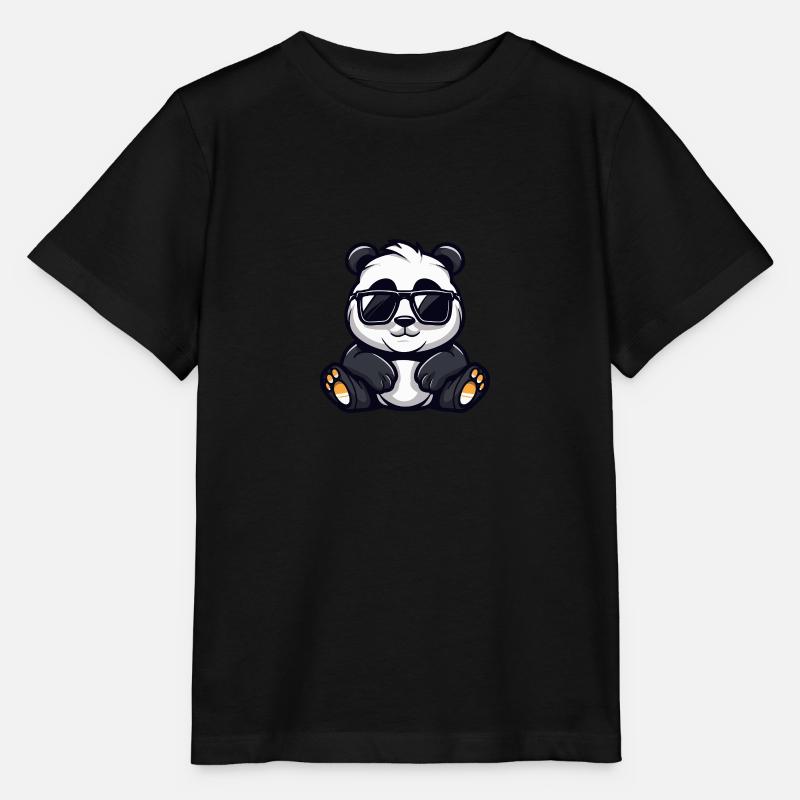 Panda Cool Animal - Stanley/Stella MINI CREATOR Kids’ T-Shirt - black
