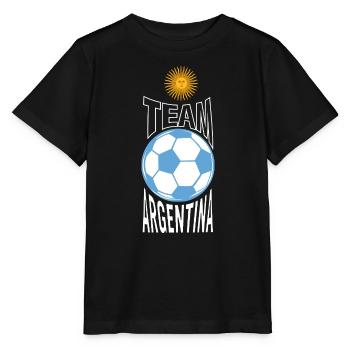 Argentinische Fußball Mannschaft Sonne Ball - Stanley/Stella Kinder T-Shirt MINI CREATOR  - Schwarz - Vorne - Mikhail (115cm)