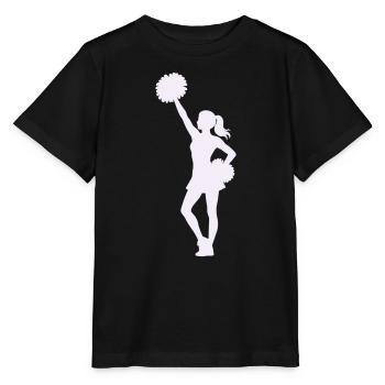 Cheerleading Silhouette mit Pompons - Stanley/Stella Kinder T-Shirt MINI CREATOR  - Schwarz - Vorne - Mikhail (115cm)