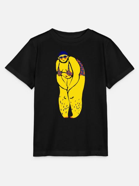 Gelbe Schwimmerin - Stanley/Stella Kinder T-Shirt MINI CREATOR  - Schwarz