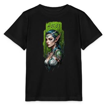 Gardien elfe de la forêt enchanté - T-shirt bio MINI CREATOR Stanley/Stella Enfant - noir - Devant - Mikhail (115cm)
