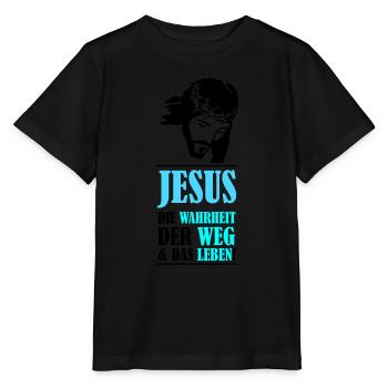 Jésus : la vérité, le chemin et la vie - T-shirt bio MINI CREATOR Stanley/Stella Enfant - noir - Devant - Mikhail (115cm)