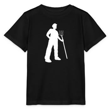 Agriculteur avec fourche - T-shirt bio MINI CREATOR Stanley/Stella Enfant - noir - Devant - Mikhail (115cm)