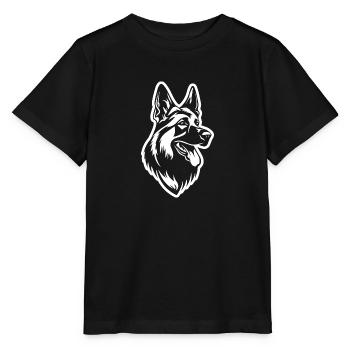 Schäferhund Hund Hundekopf - Stanley/Stella Kinder T-Shirt MINI CREATOR  - Schwarz - Vorne - Mikhail (115cm)