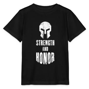 Strength and Honor - Gladiator - Stanley/Stella Kinder T-Shirt MINI CREATOR  - Schwarz - Vorne - Mikhail (115cm)