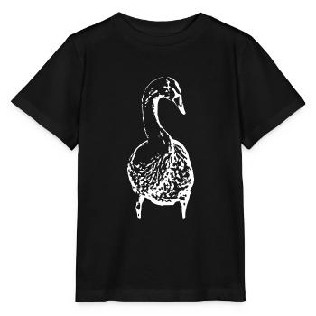 Cygne, Canard blanc, Oiseau, Oie - T-shirt bio MINI CREATOR Stanley/Stella Enfant - noir - Devant - Mikhail (115cm)