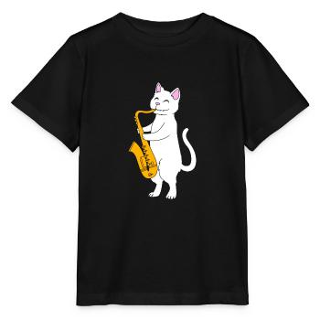 Saxophoniste saxophoniste - T-shirt bio MINI CREATOR Stanley/Stella Enfant - noir - Devant - Mikhail (115cm)