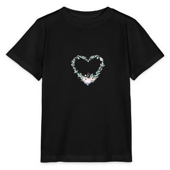 watercolour heart - Stanley/Stella MINI CREATOR Kids’ T-Shirt - black - Front - Mikhail (115cm)