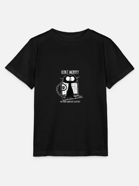 Black Cat grappig gezegde Computerondersteuning - Stanley/Stella Kinder-T-shirt MINI CREATOR - zwart