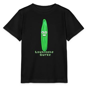 Launische Gurke, Gurken, Comic, Gurke,Comic - Stanley/Stella Kinder T-Shirt MINI CREATOR  - Schwarz - Vorne - Mikhail (115cm)