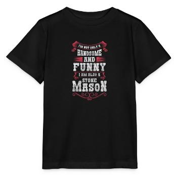 Oeuvre de sculpteur, pierre guilde, armoiries de la guilde des tailleurs de pierre - T-shirt bio MINI CREATOR Stanley/Stella Enfant - noir - Devant - Mikhail (115cm)