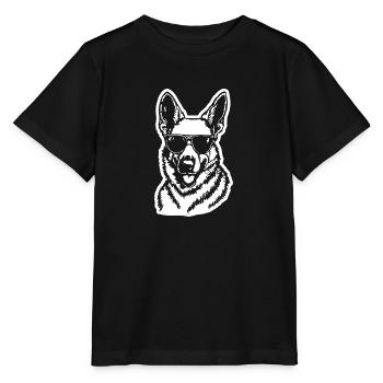 Schäferhund Hund Hundekopf - Stanley/Stella Kinder T-Shirt MINI CREATOR  - Schwarz - Vorne - Mikhail (115cm)
