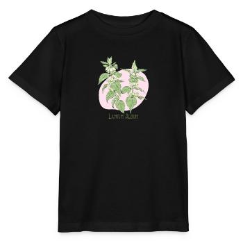 Hellweiße botanische Zeichnung - Stanley/Stella Kinder T-Shirt MINI CREATOR  - Schwarz - Vorne - Mikhail (115cm)