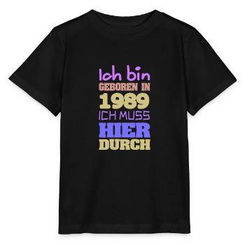 geboren 1989 - Stanley/Stella Kinder T-Shirt MINI CREATOR  - Schwarz - Vorne - Mikhail (115cm)