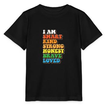 Daily Affirmation Uplifting Quotes Positive - Stanley/Stella MINI CREATOR Kids’ T-Shirt - black - Front - Mikhail (115cm)