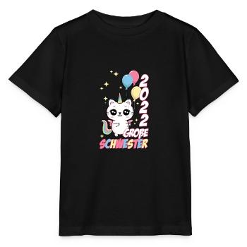 Große Schwester 2022 Schwangerschaft Baby Geburt - Stanley/Stella Kinder T-Shirt MINI CREATOR  - Schwarz - Vorne - Mikhail (115cm)