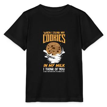Cookies dans mon lait Je pense à toi drôle introverti - T-shirt bio MINI CREATOR Stanley/Stella Enfant - noir - Devant - Mikhail (115cm)